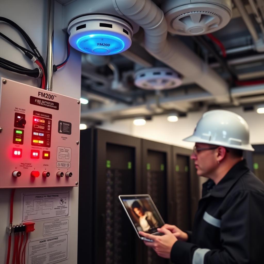 Commissioning panel kontrol FM200 dengan detektor cross-zone